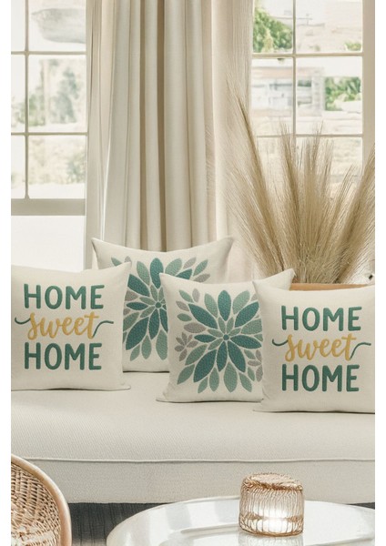 Çift Tarafı Dijital Baskılı 4'lü Kırlent Kılıfı Seti (Panç /punch Nakış Desen Görünümlü) modelleri