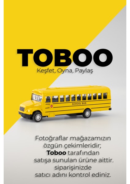 Sarı Okul Otobüsü 14 cm Model Araba – Metal Gövde & Plastik Detaylı Koleksiyon Aracı