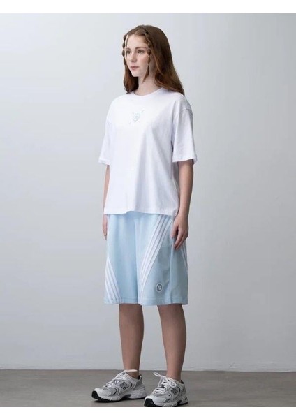 Kız Çocuk Şeritli Oversize Tasarım Şortlu Takım modelleri