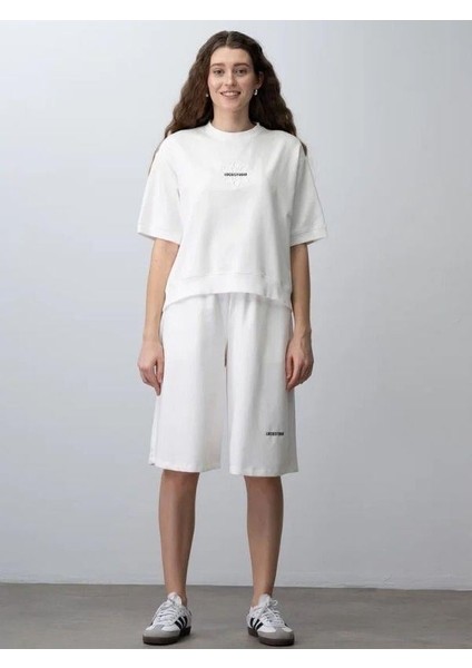 Kız Çocuk Pamuklu Tasarım Oversize T-Shirt Şortlu Takım