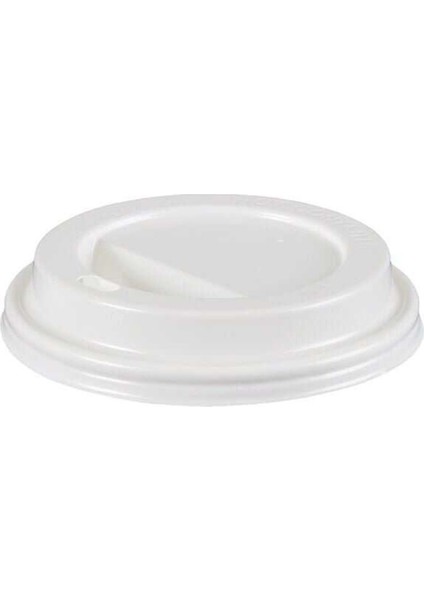 14-16 Oz Plastik Sıcak Içecek Kapağı Beyaz - 100 Adet