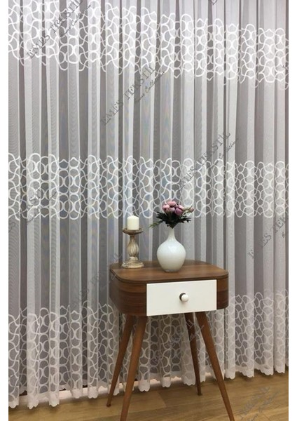 Tül Perde Yakamoz Desen Örme Tül Perde Salon, Yatak Odası, Mutfak Tülü, Pileli