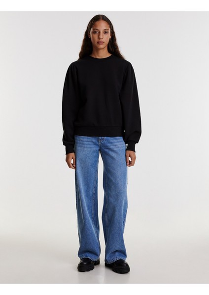 Unisex Siyah 3 Iplik Şardonlu Pamuklu Sweatshirt fiyatları