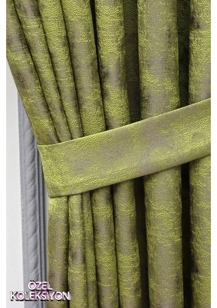 Fon Perde Royal Desen, Yeni Sezon, Pileli, Kırışmaz, Yeşil, Özel Koleksiyon (Tek Kanat)