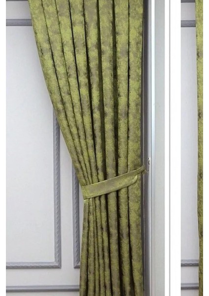 Fon Perde Royal Desen, Yeni Sezon, Pileli, Kırışmaz, Yeşil, Özel Koleksiyon (Tek Kanat) modelleri