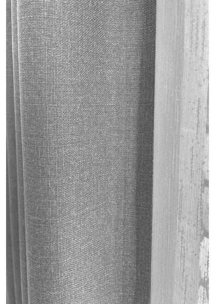 Nova Keten Fon Perde - Açık Gri (Sık Boru Pileli), Yeni Sezon - Tüm Odalara Uygun (Tek Kanat) fiyatları