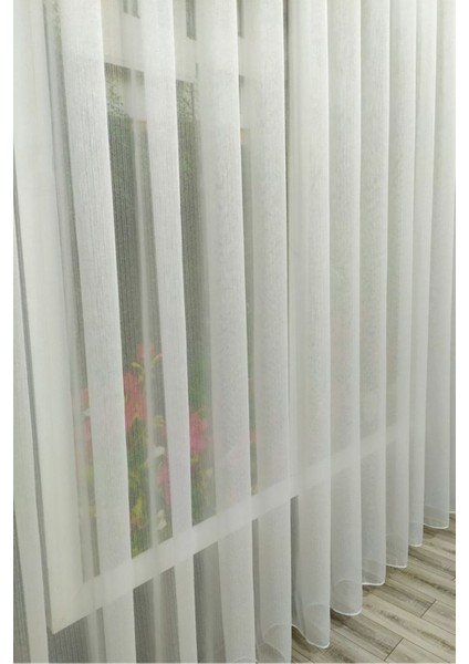 Lüks Kanada Tül Perde - Çizgili, Gramajlı, Ütü Gerektirmez, Orta Pileli, Kırışmaz Tül Perde indirimleri