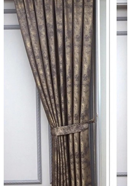 Fon Perde Royal Desen, Yeni Sezon, Pileli, Kırışmaz, Sarı Lacivert, Özel Koleksiyon (Tek Kanat) modelleri