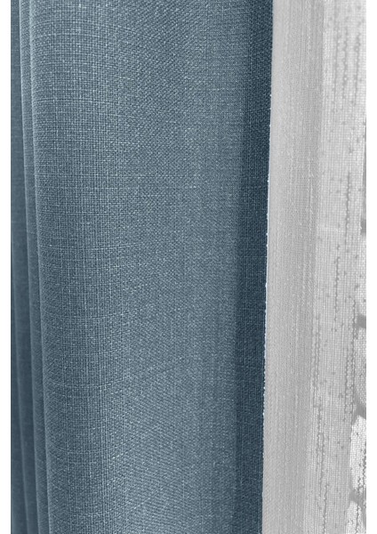 Nova Keten Fon Perde - Soğuk Mavi (Sık Boru Pileli), Yeni Sezon - Tüm Odalara Uygun (Tek Kanat) fiyatları