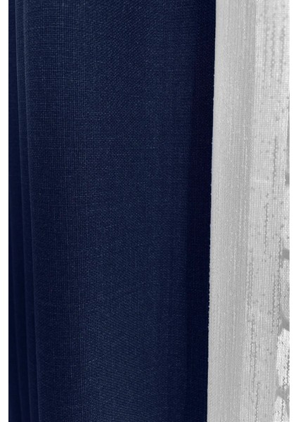 Nova Keten Fon Perde - Indigo Mavisi (Sık Boru Pileli), Yeni Sezon - Tüm Odalara Uygun (Tek Kanat) fiyatları