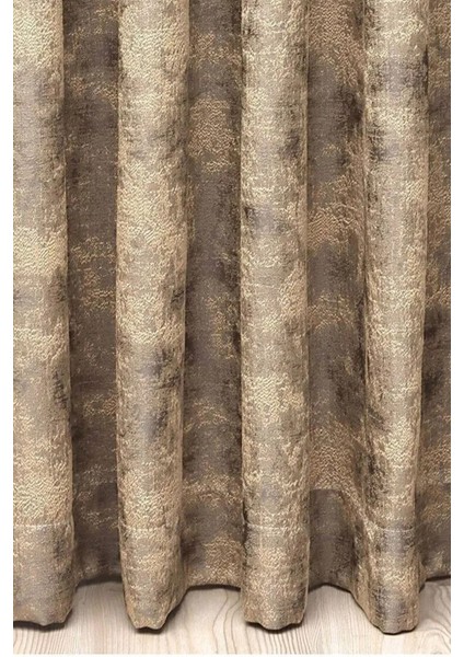 Fon Perde Royal Desen, Yeni Sezon, Pileli, Kırışmaz, Koyu Bej, Özel Koleksiyon (Tek Kanat) fırsatları