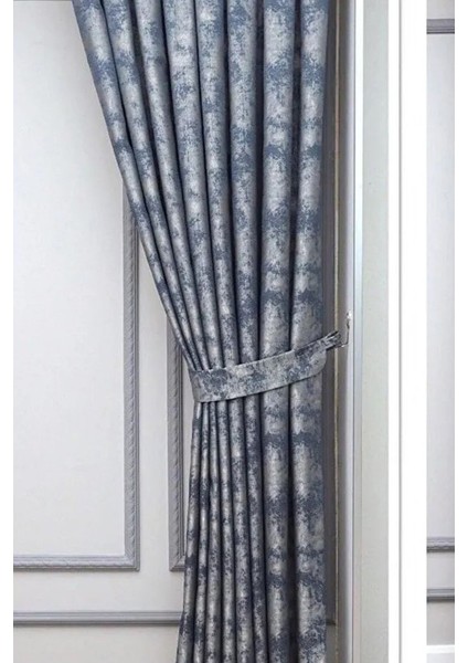 Fon Perde Royal Desen, Yeni Sezon, Pileli, Kırışmaz, Mavi, Özel Koleksiyon (Tek Kanat) modelleri