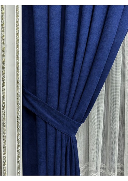 Ada Fonluk Parlement Mavisi (Açık Lacivert) Tek Kanat 1/3 Sık Pile - Her Odaya Uygun Lüks Fon Perde fiyatları
