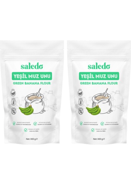 Glutensiz Yeşil Muz Unu 2 x 300 gr Katkısız, Doğal, Vegan