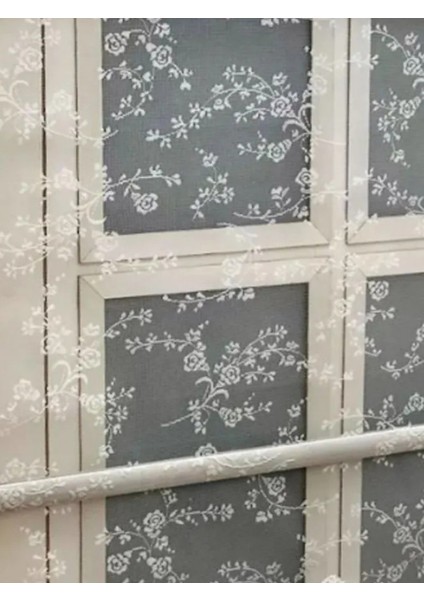 Çiçek Desen Çiftli Sistem Mekanizmalı Tül ve Stor Perde