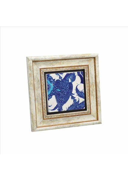Osmanlı Sülünlü Çini-Topkapı Sarayı Baskılı Doğaltaş Tablo (20 x 20 Kd-64)