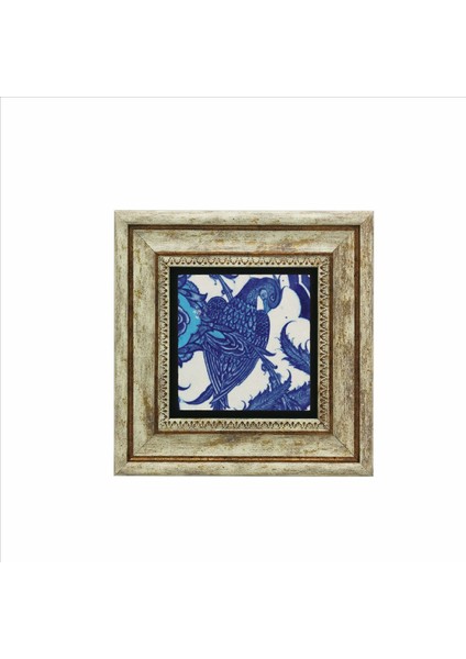 Osmanlı Sülünlü Çini-Topkapı Sarayı Baskılı Doğaltaş Tablo (20 x 20 Kd-64)