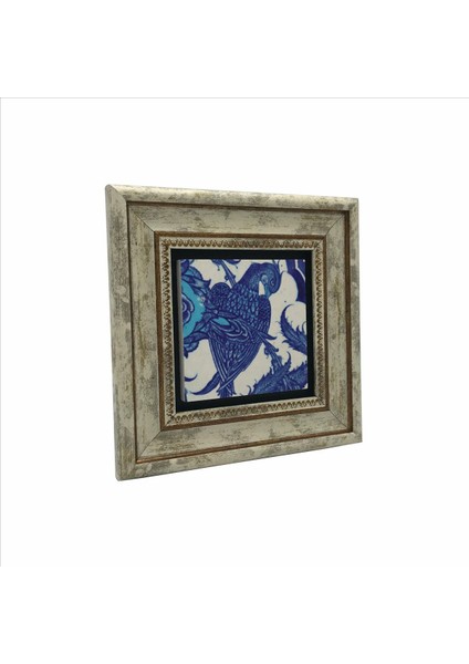Osmanlı Sülünlü Çini-Topkapı Sarayı Baskılı Doğaltaş Tablo (20 x 20 Kd-64)