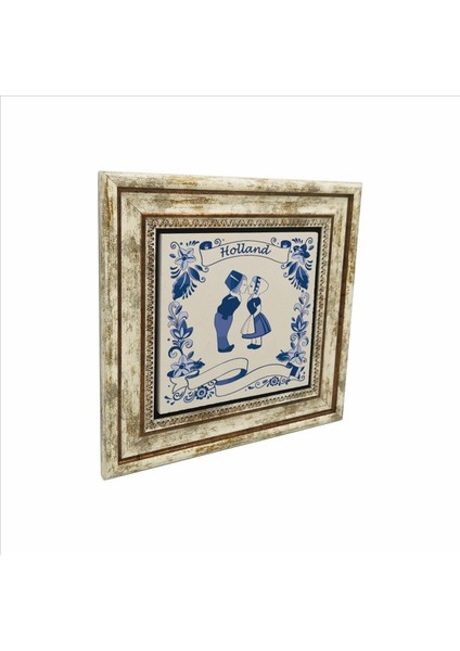 Hollanda Görseli Baskılı Doğaltaş Tablo 25CMX25CM KRG-026