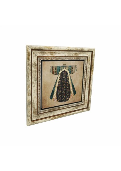 Osmanlı Saray Kaftanı Baskılı Doğaltaş Tablo (25 x 25 Krt-82)