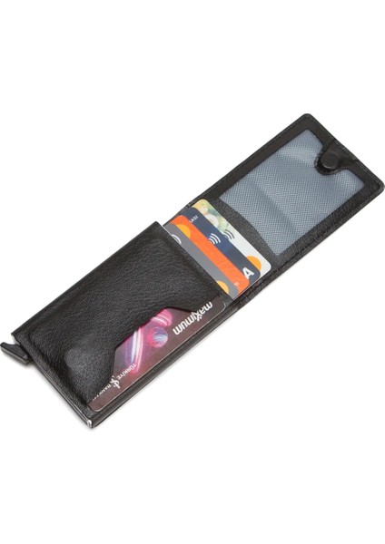 Rfid Özellikli Dik Kapaklı Mekanizmalı Cüzdan Kartlık -Suni Deri fiyatları