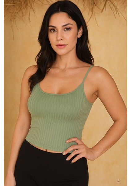 Berrak Kadın Ayarlanabilir Ip Askılı Fitilli Kısa Atlet