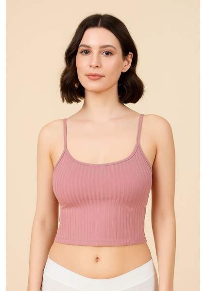 Berrak Kadın Ayarlanabilir Ip Askılı Fitilli Kısa Atlet