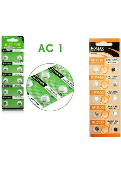 Buton Pil - Saat Lazer Hesap Makinesi Pili 10LU Paket Ag1 LR621/LR60 1.55V (292292)
