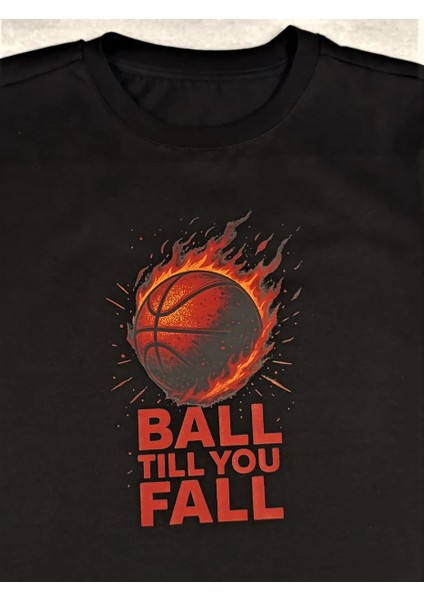 Basketbol Topu Baskılı Pamuklu Unisex Çocuk Tişörtü fiyatları