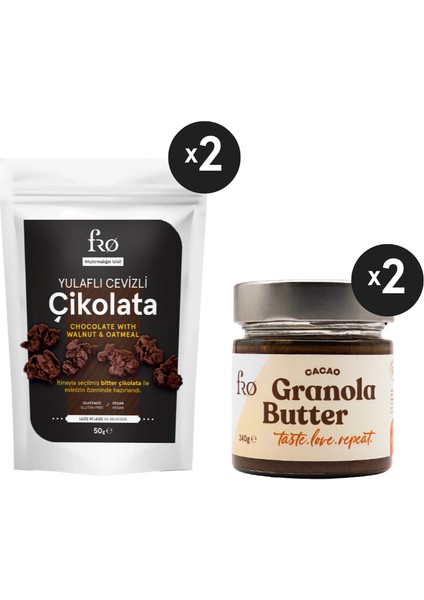 2xgranola Butter Cacao Sağlıklı Kahvaltılık 2xyulaflı Cevizli Çikolata Glutensiz Atıştırmalık