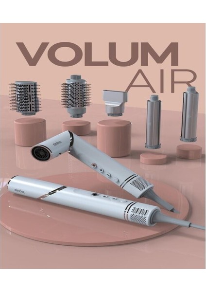 SHD-1720 - Volumair 5 In 1 Katlanabilir Air Saç Kurutma ve Şekillendirme Sistemi Beyaz Beyaz