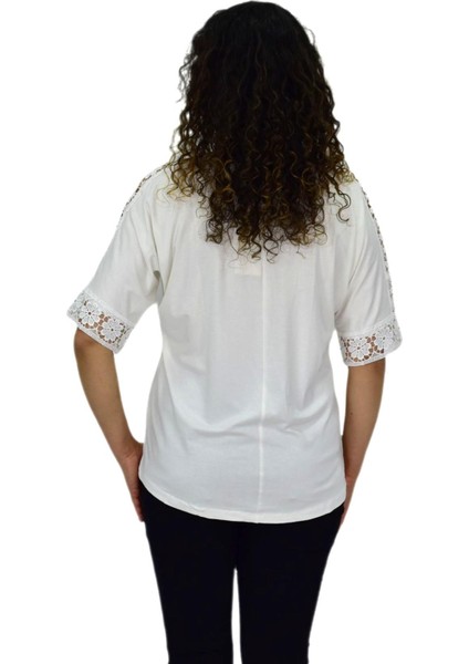 Kadın Kısa Kol Baskılı Bluz BGL-ST04708 fırsatları