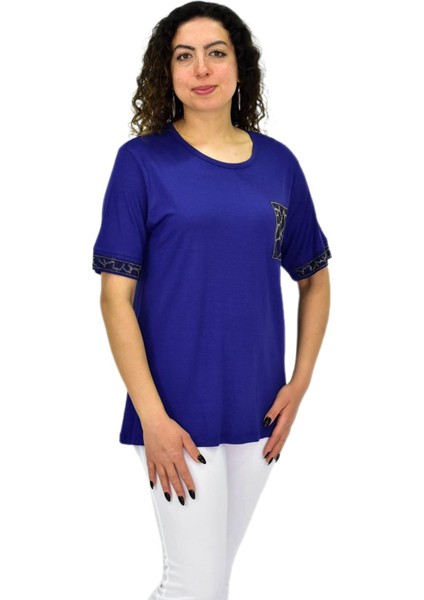 Kadın Kısa Kol Taşlı Bluz BGL-ST04709 modelleri