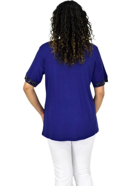 Kadın Kısa Kol Taşlı Bluz BGL-ST04709 fırsatları