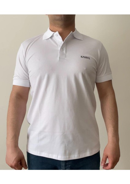 Siyah Polo Yaka Erkek T-Shirt %100 Pamuk, Minimal Stil, Gömlek Yaka Formu