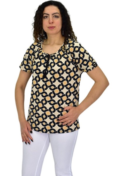Kadın Kısa Kol Baskılı Bluz BGL-ST04700 fiyatları