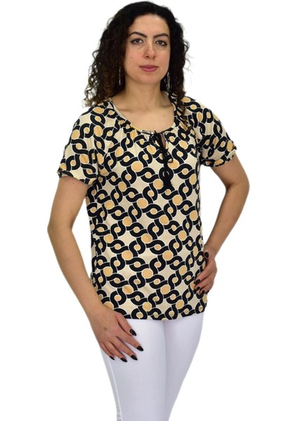 Kadın Kısa Kol Baskılı Bluz BGL-ST04700 modelleri