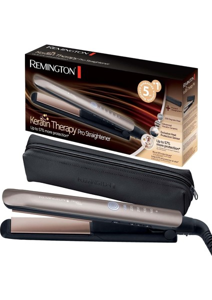 Keratin Therapy Pro Profesyonel Saç Düzleştirici, Isı Koruma Sensörü, Yüksek Kaliteli Keratin Seramik Kaplama, Dijital Ekran, 160-230°C, S8593