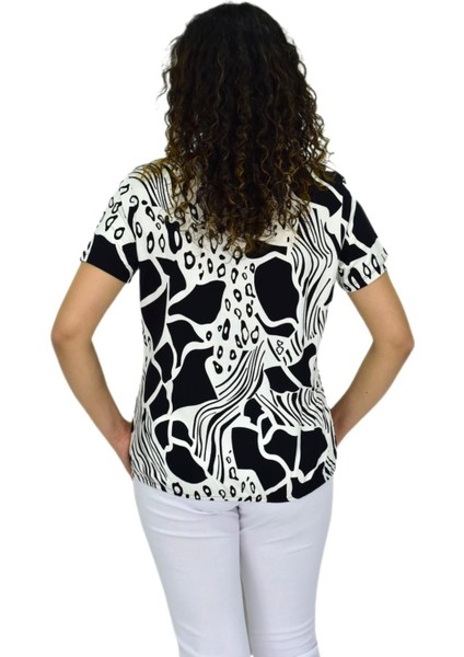 Kadın Kısa Kol Baskılı Bluz BGL-ST04701 fırsatları