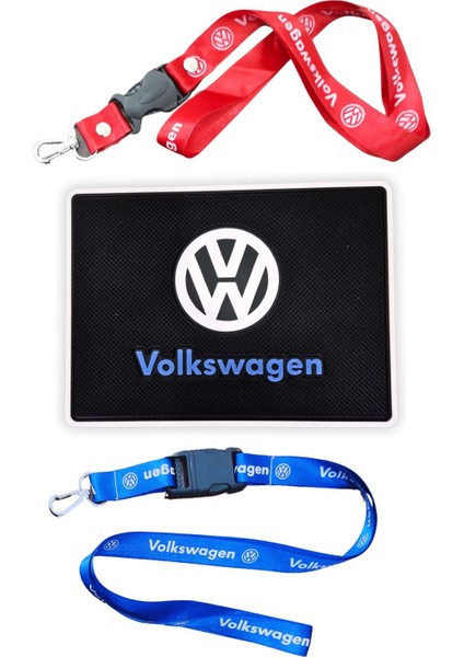 Volkswagen Anahtarlıklı Oto Ayna Askısı Ikili Set | Torpido Üstü Kaydırmaz Ped
