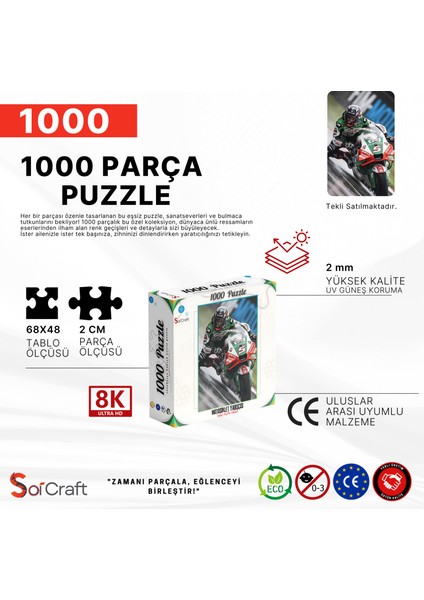 1000 Parça Puzzle Motosiklet Yarışçısı