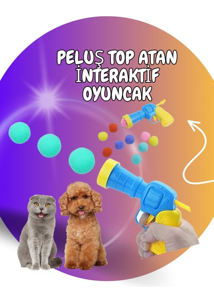 Peluş Top Atan Interaktif Kedi&köpek Oyuncağı