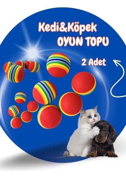 Sünger Kedi Köpek Çiğneme Oyun Topu 4,2 cm Diş Çıkarma Interaktif Oyuncak