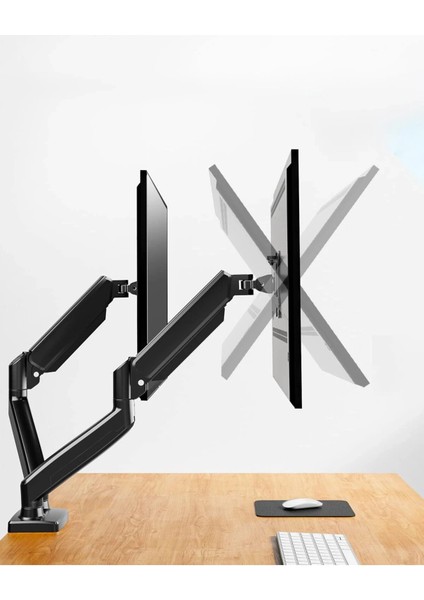 MA04 Ikili Monitör Standı - Siyah Inslm