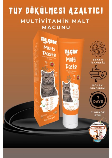 Multivitamin Macun 100G (Kedilerde Destekleyici Tüy Yumak Önleyici Macun)