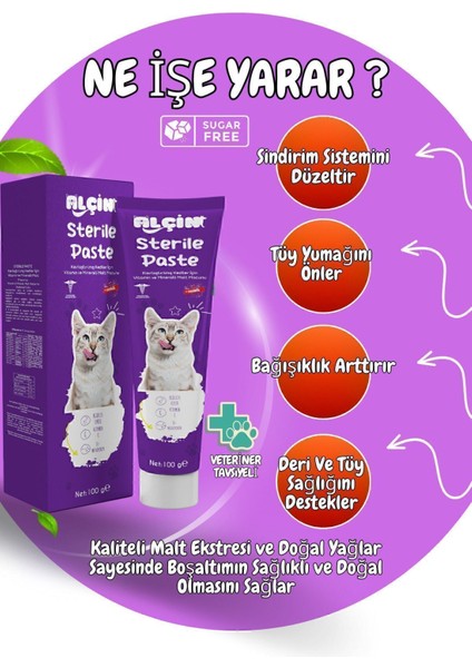 Kısır Kedilere Özel Multivitaminli Malt Macun 100 gr (Sterile Paste)