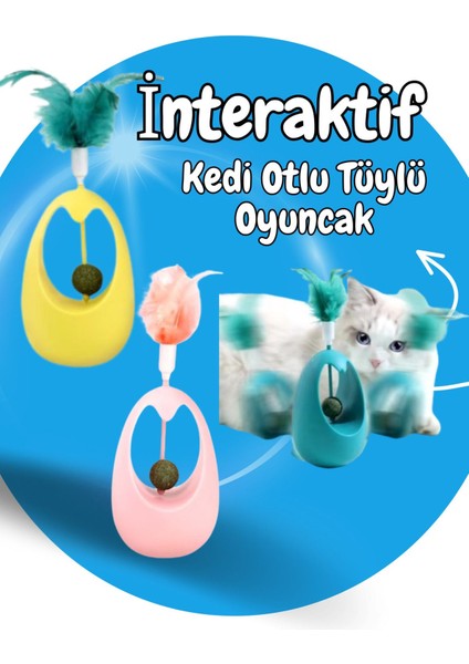 Interaktif Kedi Otlu Tüylü Oyuncak 1 Adet