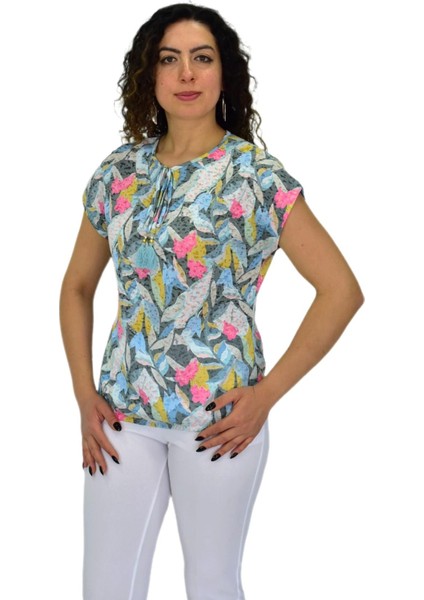 Kadın Kısa Kol Baskılı Bluz BGL-ST04704 fiyatları