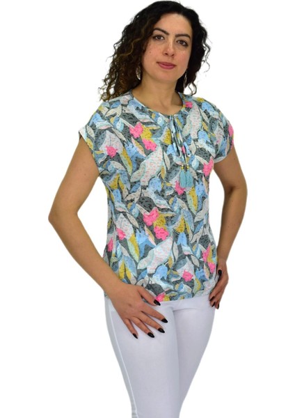 Kadın Kısa Kol Baskılı Bluz BGL-ST04704 modelleri