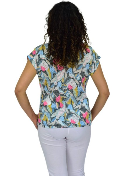 Kadın Kısa Kol Baskılı Bluz BGL-ST04704 fırsatları